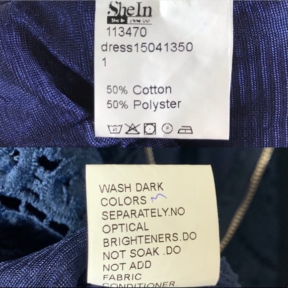 SHEIN | Navy Blue Crochet Mini Dress - Picture 7 of 7